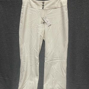 White straight leg pants